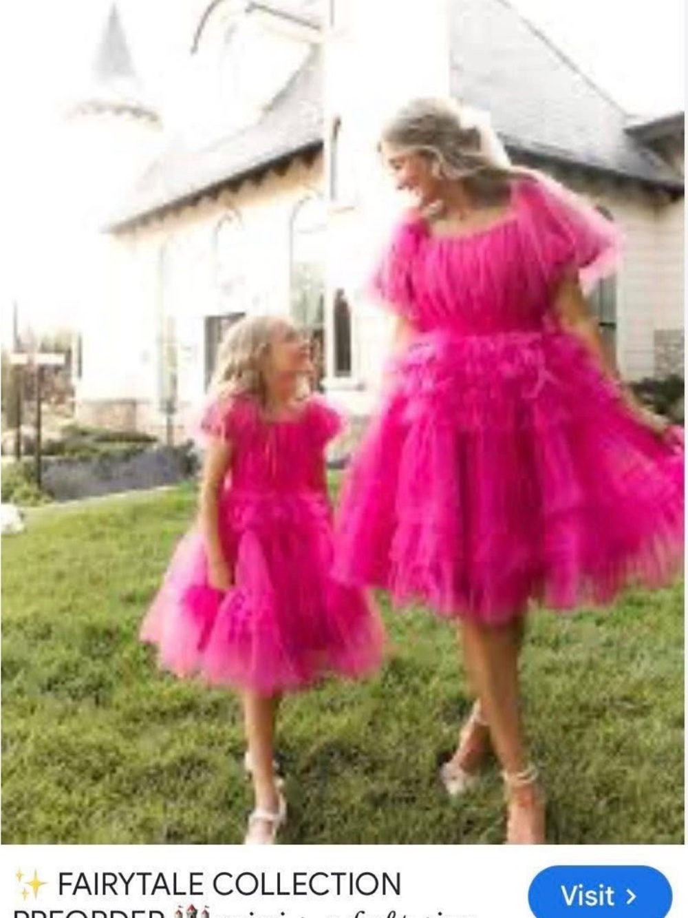 Ivy City Co Hot Pink Tulle Ruffle Formal Dress - Picture 2 of 4